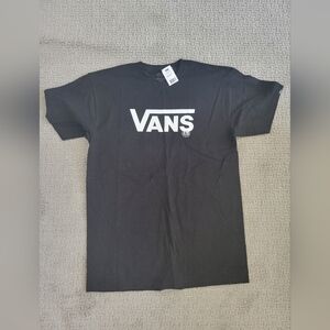 Brand New Black Vans Classic T-Shirt, White Vans Logo, Men's L